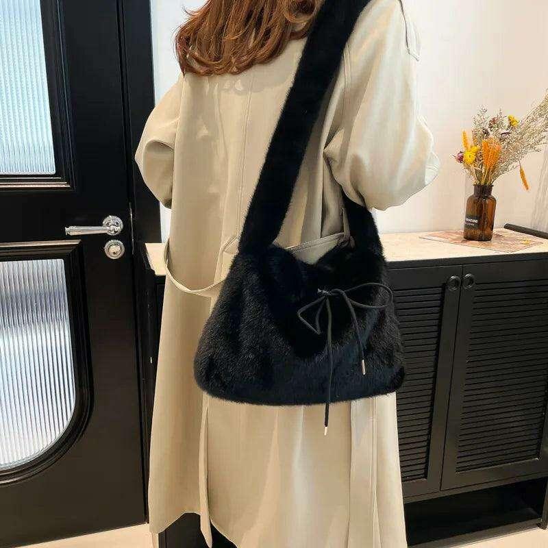 Furry shoulder bag for women - a perfect combination of style and comfort