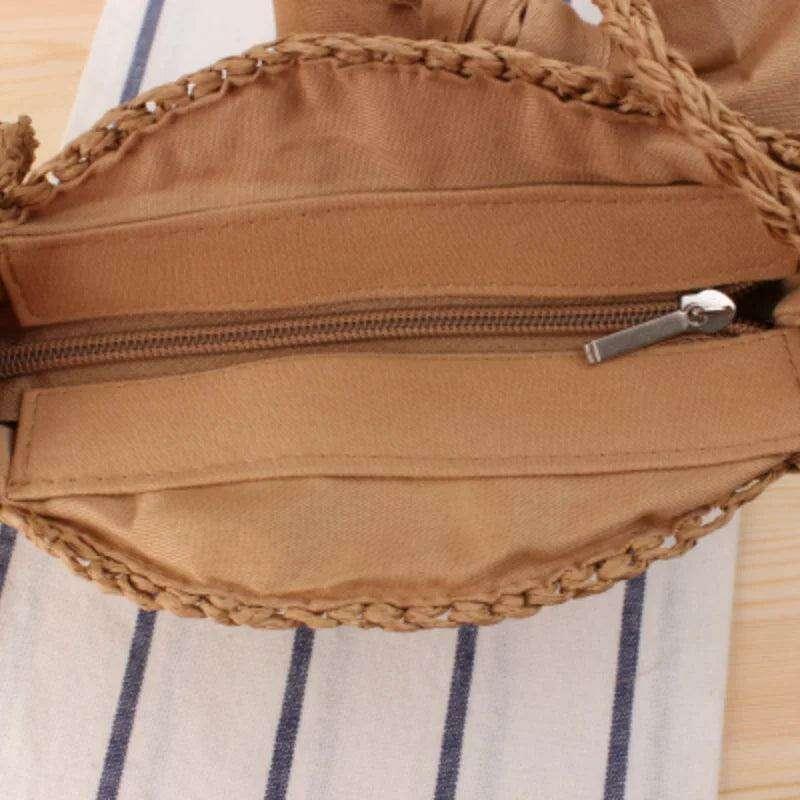 תיק קש חוף עם קשת חמוד