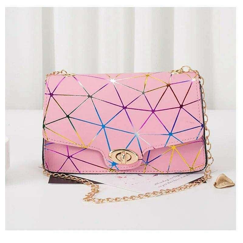 Women's evening bag with a glamorous geometric design