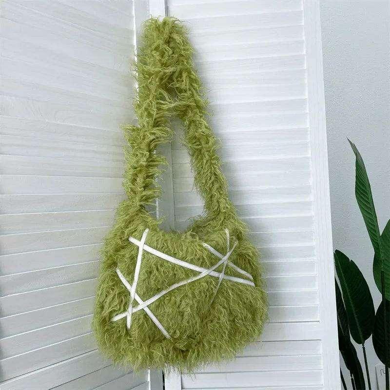 Furry crossbody bag for women