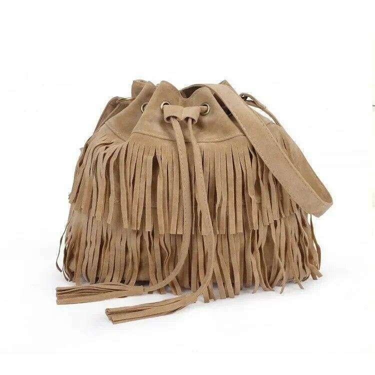 Women's Tassel Bucket Bag
