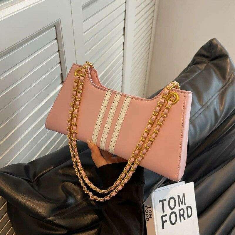 Luxury shoulder bag for women with metal chain