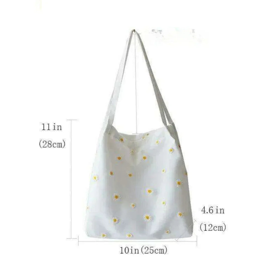 תיק בד עם הדפס פרחים – תיק קליל ופרחוני לשימוש יומיומי