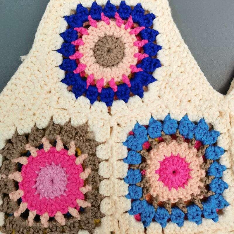 תיק קרושה בעיצוב פרחוני עם רצועת כתף ארוגה Kazum