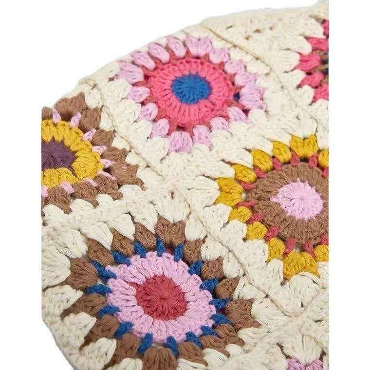 תיק קרושה בעיצוב פרחוני עם רצועת כתף ארוגה Kazum