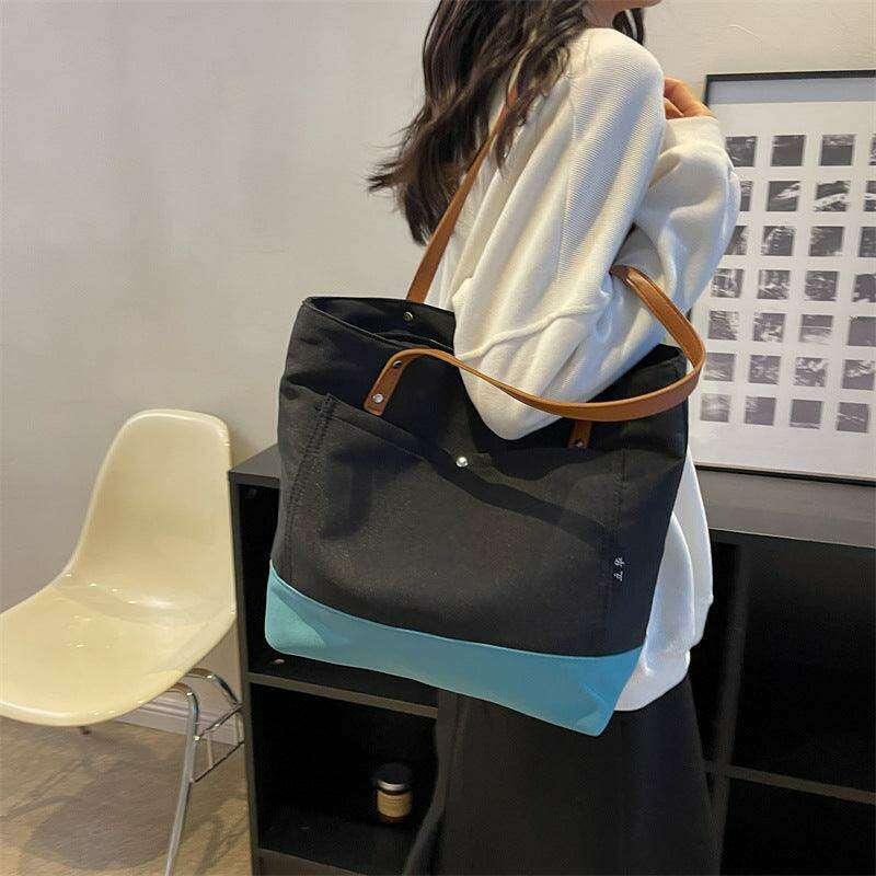 Two-tone canvas bag for women