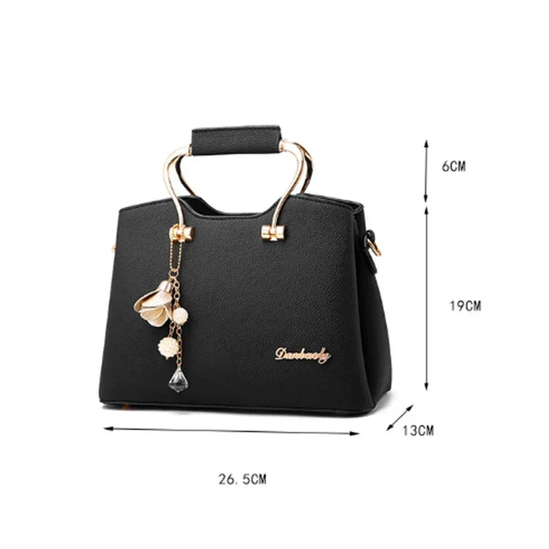 Luxurious evening bag with designed metal handles for women