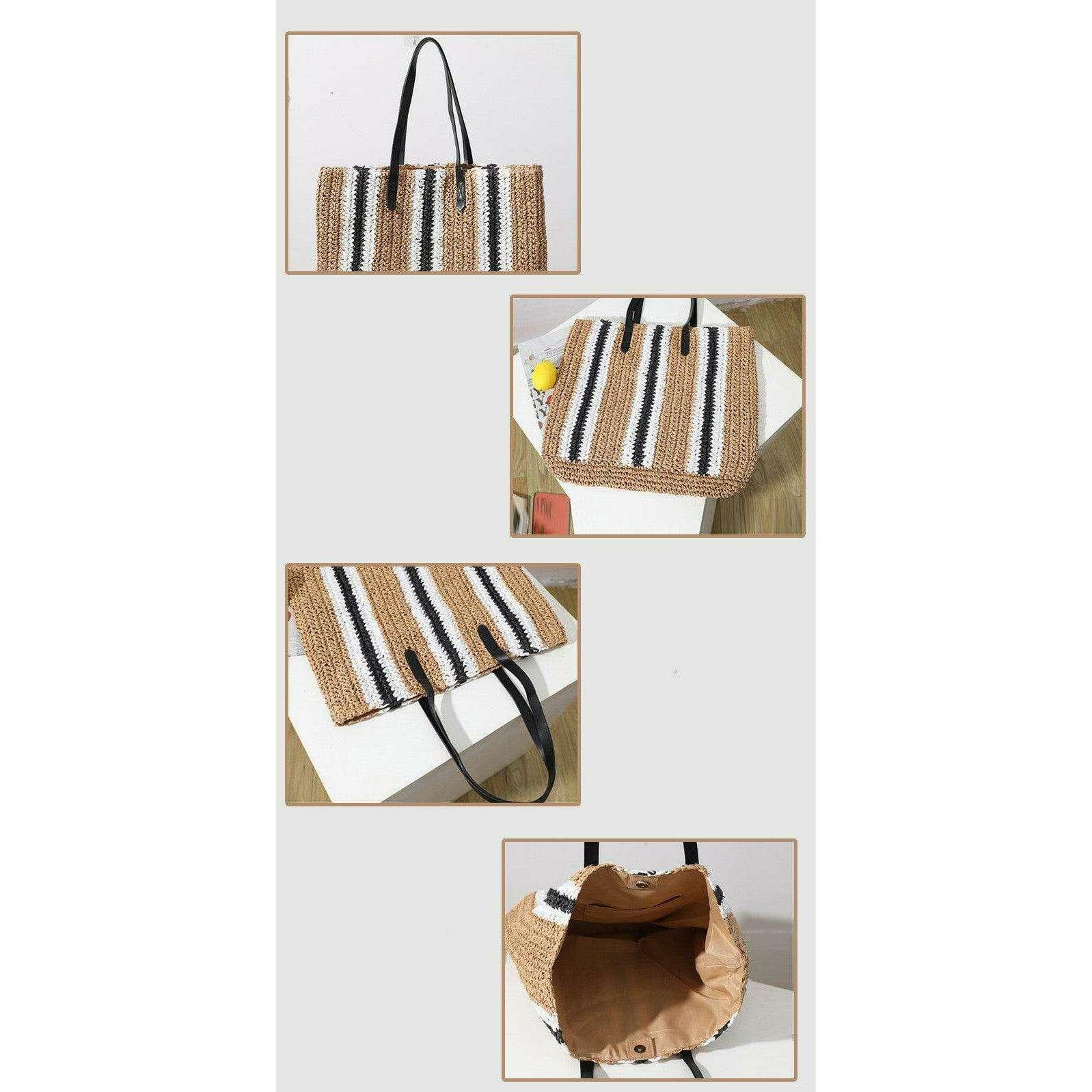 תיק קש ארוג לנשים – עיצוב קייצי ושיקי עם רצועת כתף נוחה